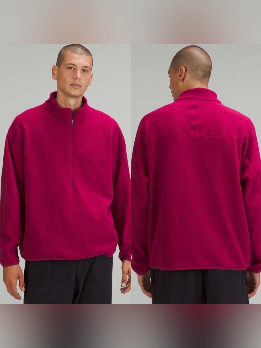 Lululemon Oversized-Fit Fleece Half Zip Pomegranate